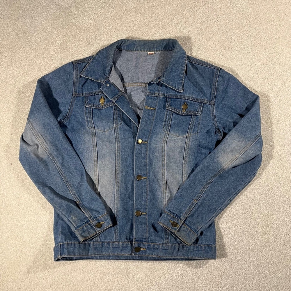 Heritage Denim Jacket Women's 2XL Blue Acid Wash Trucker Jean Coat Y2K